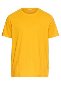T-Shirt Camel Active, Herren, Gr. M, gelb (sunflower), Jersey, Obermaterial: 100% Baumwolle, bestickt, unifarben, normal h&uuml;ftbedeckend, Rundhals, Shirts T-Shirt, mit Logo-Stickerei