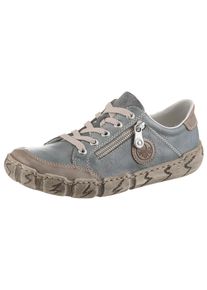 Sneaker Rieker, Damen, Gr. 37, blau (graublau, taupe), Leder, Lederimitat, used, Schuhe Sneaker, mit Zierrei&szlig;verschluss, Freizeitschuh, Halbschuh, Schn&uuml;rschuh, Topseller