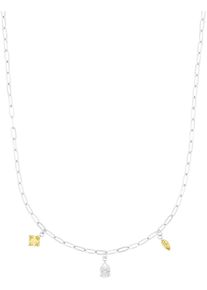 Kette mit Anh&auml;nger Amor "2039275, 2039280", silber (silberfarben, gelb, kristallwei&szlig;), Halsketten, Damen, Silber 925 (Sterlingsilber), L: 45, Kette mit Anh&auml;nger, mit Zirkonia (synth.) oder Glasstein