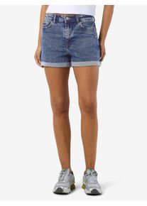 Jeansshorts Noisy may "NMMONI HW DNM SHORTS AZ358MB NOOS", Damen, Gr. M (38), N-Gr, blau (medium blau denim), Denim/Jeans, Obermaterial: 99% Baumwolle, 1% Elasthan, unifarben, slim fit, Jeans Jeansshorts, Topseller