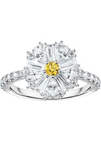 Fingerring Thomas Sabo "Lovely Daisy Cocktail-Ring" Gr. 54, bunt (silberfarben, wei&szlig;, gelb), Fingerringe, Damen, 54, Silber 925 (recycelt), 1,5mm, Fingerring, mit Zirkonia (synth.)