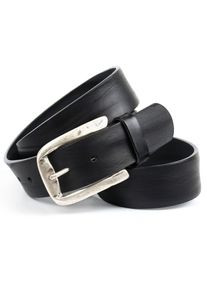 Lederg&uuml;rtel Anthoni Crown, Herren, Gr. 95, schwarz, Leder, unifarben, G&uuml;rtel Lederg&uuml;rtel, Jeansg&uuml;rtel mit Schnalle im Antik-Look