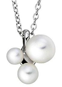 Kette mit Anh&auml;nger Firetti "Schmuck Geschenk", bunt (silberfarben, wei&szlig;), Halsketten, Damen, Perlen Silber 925 (Sterlingsilber), L: 48 B: 0,96mm, Perlen, Silber 925 (Sterlingsilber), Kette mit Anh&auml;nger, Made in Germany - mit S&uuml;&szlig;wasserzuchtperle, B:0,96mm