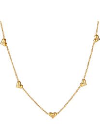 Herzkette Firetti "Schmuck Geschenk Edelstahl Halsschmuck Halskette Ankerkette Herz", gold (gelbgoldfarben, kristallwei&szlig;), Halsketten, Damen, Edelstahl, L: 44, Herzkette, mit Zirkonia (synth.)