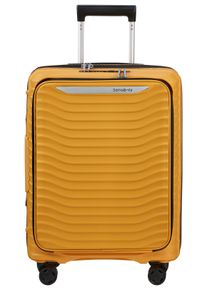 Hartschalen-Trolley Samsonite "UPSCAPE 55 mit Frontfach", Damen, Gr. B/H/T: 40cm x 55cm x 23cm 42 l, gelb, Polycarbonat, Koffer Hartschalen-Trolley, Easy-Access-Frontfach Handgep&auml;ck Hartschalenkoffer TSA-Zahlenschloss