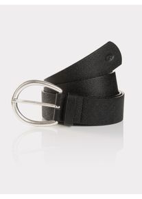 Lederg&uuml;rtel Tom Tailor, Damen, Gr. 105, schwarz, Rindsleder, unifarben, G&uuml;rtel Lederg&uuml;rtel, mit 3,0 cm Breite f&uuml;r l&auml;ssige Casual- und Denim-Outfits