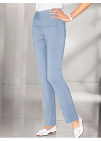 Stretch-Hose Classic Basics, Damen, Gr. 46, Normalgr&ouml;&szlig;en, eisblau, 64% Polyester, 34% Viskose, 2% Elasthan, unifarben, lang, Hosen Stretch-Hose