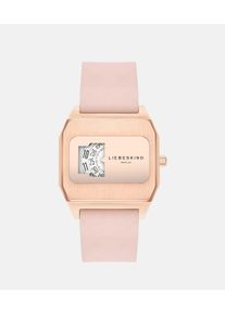 Quarzuhr Liebeskind Berlin "Vinyl Vision", rosa, Armbanduhren, Damen, Quarzuhr, Armbanduhr, Damenuhr, Lederarmband, analog