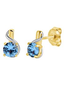 Paar Ohrstecker Firetti "Schmuck Geschenk Silber 925 Ohrschmuck Edelstein Spinell", blau (gelbgoldfarben, silberfarben, hellblau, hellblau), Ohrringe, Damen, Silber 925 (Sterlingsilber), Paar Ohrstecker, mit Spinell (synth.)