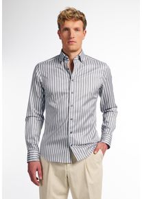 Langarmhemd Eterna "SLIM FIT", Damen, Gr. 42, Normalgr&ouml;&szlig;en, grau, Twill, 100% Baumwolle, schmal, Manschette, Hemden Langarmhemd, EASY IRON (b&uuml;gelleicht)