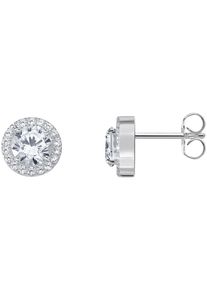 Paar Ohrstecker Thomas Sabo "Schmuck Silber 925 Ohrringe Halo", silber (silberfarben, kristallwei&szlig;, kristallwei&szlig;), Ohrringe, Damen, 9mm, Silber 925 (recycelt), Paar Ohrstecker, mit Zirkonia (synth.)