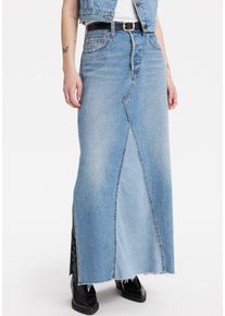 Levi's Jeansrock LEVI'S "ICONIC LONG SKIRT", Damen, Gr. 23, blau (own it), Denim/Jeans, Obermaterial: 100% Baumwolle, unifarben, A-Linie kn&ouml;chellang, R&ouml;cke Jeansrock, im Five-Pocket Style