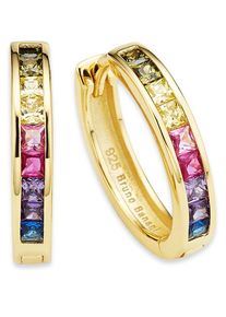 Paar Creolen Bruno Banani "Schmuck Geschenk Silber 925 Ohrschmuck Ohrringe Regenbogen", gold (gelbgoldfarben, mehrfarbig, mehrfarbig), Ohrringe, Damen, 18,1mm, Silber 925 (Sterlingsilber), Paar Creolen, mit Zirkonia (synth.)