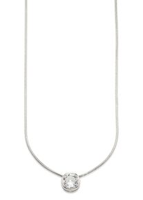 Kette mit Anh&auml;nger Bruno Banani "Schmuck Geschenk Silber 925 Halsschmuck Halskette Schlangenkette Stein", silber (silberfarben, kristallwei&szlig;), Halsketten, Damen, Silber 925 (Sterlingsilber), L: 45, Kette mit Anh&auml;nger, mit Zirkonia (synth.), Korund (synth.) oder Spinell (synth.)