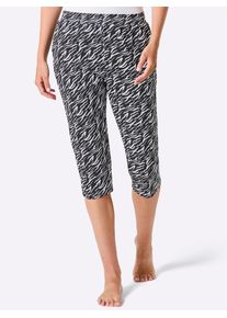 Caprihose feel good, Damen, Gr. 44/46, Normalgr&ouml;&szlig;en, schwarz, wei&szlig;, 100% Baumwolle, bedruckt, gemustert, mehrfarbig, Hosen Caprihose