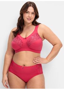 Entlastungs-BH sheego, Damen, Gr. 100, Cup B, grau (graphit, orchidee), 95% Baumwolle, 5% Elasthan, BHs Entlastungs-BH