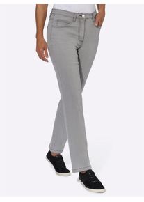 5-Pocket-Jeans Casual Looks, Damen, Gr. 50, Normalgr&ouml;&szlig;en, grau (grau, denim), 98% Baumwolle, 2% Elasthan, unifarben, lang, Jeans 5-Pocket-Jeans