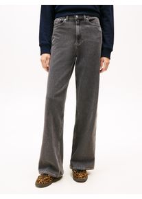 Loose-fit-Jeans Tommy Jeans "CLAIRE HR WD TAB CI4171", Damen, Gr. 34, L&auml;nge 30, denim grau, Denim/Jeans, Obermaterial: 99% Baumwolle, 1% sonstige Fasern, unifarben, weit, Jeans Loose-fit-Jeans