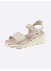 Sandalette Caprice, Damen, Gr. 37, beige, gemustert, Textil, Schuhe Sandalette