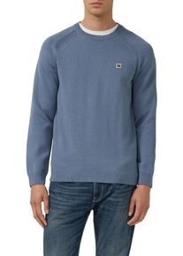 Rundhalspullover s.Oliver, Herren, Gr. M, dusty blau, Strick, Obermaterial: 100% Baumwolle, unifarben, regular fit normal, Rundhals, Rippb&uuml;ndchen, Pullover Rundhalspullover, mit Logo Stickerei