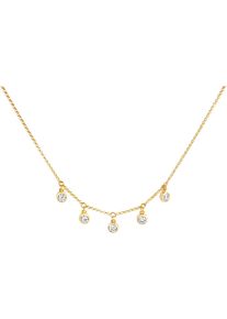 Kette mit Anh&auml;nger Firetti "Schmuck Geschenk Silber 925 Halsschmuck Halskette Kreis rund", gold (gelbgoldfarben, kristallwei&szlig;), Halsketten, Damen, Silber 925 (Sterlingsilber), L: 45 B: 1mm, Kette mit Anh&auml;nger, mit Zirkonia (synth.), B:1mm