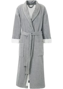 G&ouml;zze Unisex-Bademantel G&Ouml;ZZE "Turin, ideal f&uuml;r Sauna & Spa, Hotelbademantel, Morgenmantel" Gr. XXL, silber (silberfarben), L:128cm, Baumwoll-Mix, Hausm&auml;ntel, Unisex-Bademantel, f&uuml;r Damen & Herren, mit G&uuml;rtel und zwei aufgesetzten Taschen, lang