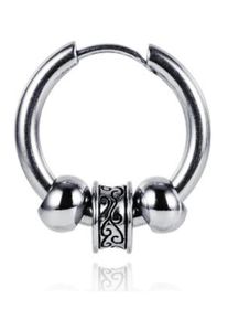 Single-Creole Firetti "Schmuck Geschenk Ohrschmuck einzeln Balls", schwarz (edelstahlfarben, schwarz), Ohrringe, Damen, 18,9mm, Edelstahl, Single-Creole, Elemente abnehmbar