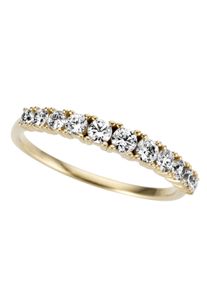 Goldring Firetti "Schmuck Geschenk Gold 333 Damenring Goldring" Gr. 18, gold (gelbgoldfarben, kristallwei&szlig;), Fingerringe, Damen, 18, Gelbgold 333, 3mm, Goldring, mit Zirkonia (synth.)