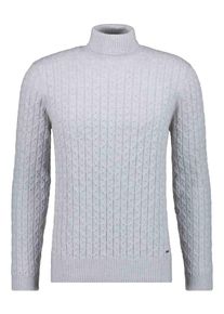 Rundhalspullover Ragman, Herren, Gr. 54, grau (hellgrau), Strick, 95% Baumwolle 5% Kaschmir, ohne Ausschnitt, Pullover Rundhalspullover