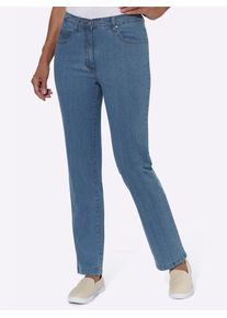 5-Pocket-Jeans Casual Looks, Damen, Gr. 46, Normalgr&ouml;&szlig;en, blau (blau, bleached), 98% Baumwolle, 2% Elasthan, unifarben, lang, Jeans 5-Pocket-Jeans