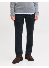 Jack & Jones Chinohose JACK & JONES "JPSTOLLIE VANCE CHINO NOOS", Herren, Gr. 33, L&auml;nge 34, schwarz navy, Web, Obermaterial: 97% Baumwolle, 3% Elasthan, unifarben, Hosen Chinohose