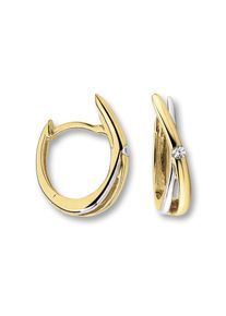 Paar Creolen ONE ELEMENT "Zirkonia Ohrringe Creolen aus 333 Gelbgold", gold, Ohrringe, Damen, Gelbgold 333, Paar Creolen