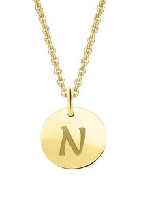 Kettenanh&auml;nger ONE ELEMENT "Buchstabe N Buchstaben Anh&auml;nger aus 333 Gelbgold &Oslash; 11,0 mm", gold, Schmuckanh&auml;nger, Damen, Gelbgold 333, Kettenanh&auml;nger