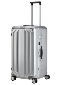Hartschalen-Trolley Samsonite "LITE-BOX ALU TRUNK, verschiedene Gr&ouml;&szlig;en und Farben", Damen, Gr. B/H/T: 41cm x 74cm x 37cm 93 l, grau (aluminium), Aluminium, Strukturmuster, festlich, Koffer Hartschalen-Trolley, Koffer gro&szlig; Aufgabegep&auml;ck Reisegep&auml;ck TSA-Schloss