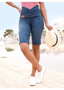 Jeansbermudas Casual Looks, Damen, Gr. 42, Normalgr&ouml;&szlig;en, blau, stone, washed, 81% Baumwolle, 17% Polyester, 2% Elasthan, unifarben, kurz, Jeans Jeansbermudas
