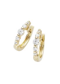 Paar Creolen Smart Jewel "Creolen Zirkonia Steine, Silber 925", gold, Ohrringe, Damen, Silber 925 (Sterlingsilber), Paar Creolen