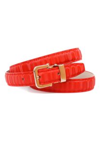 Lederg&uuml;rtel Anthoni Crown, Damen, Gr. 100, rot, Leder, gemustert, G&uuml;rtel Lederg&uuml;rtel, G&uuml;rtel aus innovativem Leder mit kleiner eckiger Schlie&szlig;e