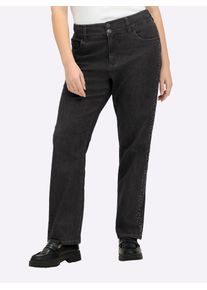 Bequeme Jeans sheego, Damen, Gr. 58, Normalgr&ouml;&szlig;en, schwarz denim, 99% Baumwolle, 1% Elasthan, unifarben, lang, Jeans Bequeme Jeans