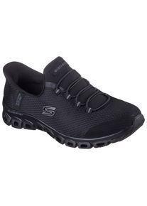 Slip-On Sneaker Skechers "GLIDE-STEP-PURSUIT", Damen, Gr. 36, schwarz, Textil, unifarben, Schuhe Slip-On Sneaker, Freizeitschuh mit elastischem Einstieg