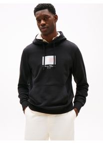 Hoodie Tommy Hilfiger "ITHACA FLAG HOODIE", Herren, Gr. L, schwarz, Sweatware, Obermaterial: 100% Baumwolle, Rippb&uuml;ndchen, Sweatshirts Hoodie