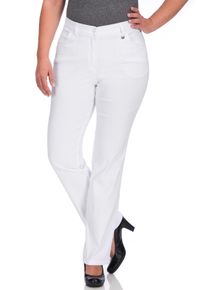 5-Pocket-Hose KjBRAND "Betty Bengaline", Damen, Gr. 46, N-Gr, wei&szlig;, Web, Obermaterial: 80% Viskose, 17% Polyamid, 3% Elasthan, bequem lang, Hosen 5-Pocket-Hose, in bequemer Form