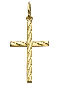 Kreuzanh&auml;nger Firetti "Schmuck Geschenk Gold 333 Halsschmuck Anh&auml;nger f&uuml;r Halskette Kreuz", gold (gelbgoldfarben), Schmuckanh&auml;nger, Damen, Gelbgold 333, 0,36 g, Kreuzanh&auml;nger