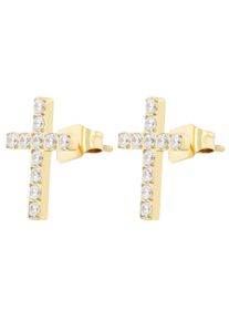 Adelia&acute;s Paar Ohrstecker ADELIA&acute;S "Damen Ohrringe &iquest; Ohrstecker aus Edelstahl mit Strass Steinchen", gold, Ohrringe, Damen, Edelstahl, Paar Ohrstecker