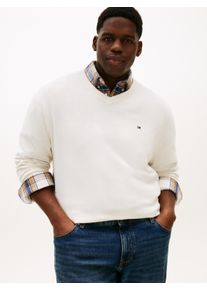 Tommy Hilfiger Big & Tall V-Ausschnitt-Pullover "BT-ESSENTIAL COTTON", Herren, Gr. 5XL, ivory petal, Strick, Obermaterial: 100% Baumwolle, TOMMY HILFIGER BIG & TALL, normal normal, V-Ausschnitt, Rippb&uuml;ndchen, Pullover V-Ausschnitt-Pullover, Gro&szlig;e Gr&ouml;&szlig;en, normale Passform