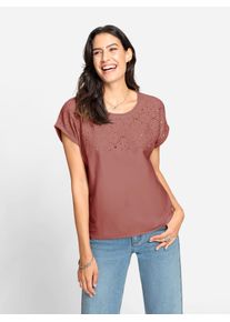 Rundhalsshirt Inspirationen "Shirt", Damen, Gr. 54, rot (rosenholz), 100% Baumwolle, unifarben, Rundhals, Shirts Rundhalsshirt