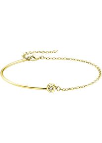 Armband "Schmuck Geschenk Armband mit Zirkonia", gold (gelbgoldfarben, kristallwei&szlig;, kristallwei&szlig;), ANISTON JEWELRY & WATCHES, Armb&auml;nder, Damen, 25cm, Silber 925 (Sterlingsilber), Armband, mit Zirkonia (synth.)