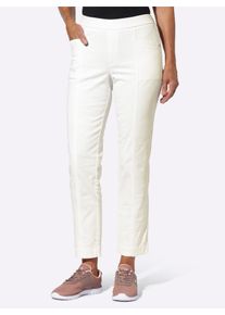 Schlupfjeans Casual Looks, Damen, Gr. 46, Normalgr&ouml;&szlig;en, wei&szlig;, 97% Baumwolle, 3% Elasthan, unifarben, lang, Jeans Schlupfjeans