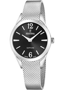 Quarzuhr Festina "Grace", silberfarben, Armbanduhren, Damen, Quarzuhr, Armbanduhr, Damenuhr, Swiss Made, Edelstahlarmband, Saphirglas