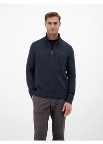 Troyer Lerros, Herren, Gr. 3XL, classic navy, Strick, Obermaterial: 100% Baumwolle, unifarben, regular fit normal, ohne Ausschnitt, Rippb&uuml;ndchen, Pullover Troyer, mit Logo Stickerei