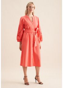 Sommerkleid Seidensticker "Schwarze Rose", Damen, Gr. L40, Normalgr&ouml;&szlig;en, rosa (rosa, pink), 65% Baumwolle, 35% Leinen, unifarben, regular fit, Rundhals, Kleider Sommerkleid, 7/8 Rundhals Uni